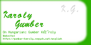 karoly gumber business card